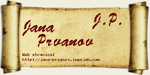 Jana Prvanov vizit kartica